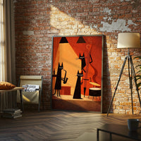 Jazz Cats Aesthetic Wall Décor Print – Cool Cat Music Illustration Print