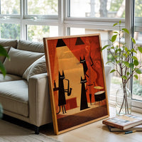 Jazz Cats Aesthetic Wall Décor Print – Cool Cat Music Illustration Print