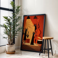 Jazz Cats Aesthetic Wall Décor Print – Cool Cat Music Illustration Print