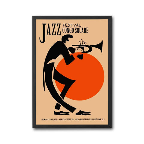 Jazz Festival Congo Square New Orleans 1970 Nostalgic Wall Poster Wall Print