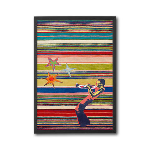 Jazz Musician Pop Art Canvas – Afrocentric Jazz Painting Wall Décor for Music Lovers