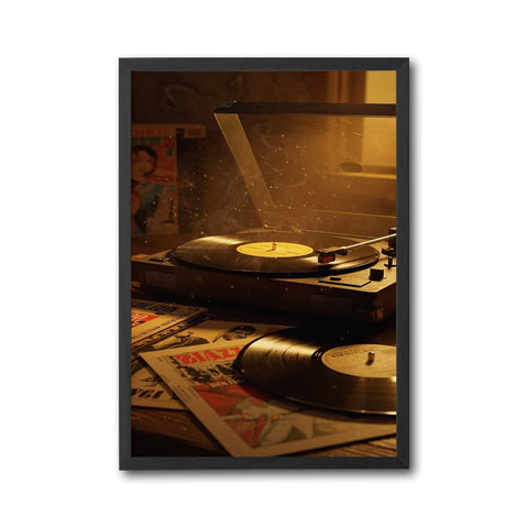 JAZZ Nostalgic Record Player Print – Retro Music Home Art
