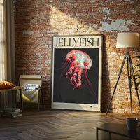 JELLYFISH Aesthetic Wall Print – Bioluminescence Jellyfish Print, Ocean Wall Decor Wall Poster