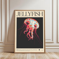 JELLYFISH Aesthetic Wall Print – Bioluminescence Jellyfish Print, Ocean Wall Decor Wall Poster