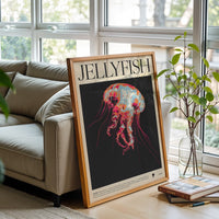 JELLYFISH Aesthetic Wall Print – Bioluminescence Jellyfish Print, Ocean Wall Decor Wall Poster