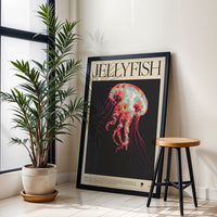 JELLYFISH Aesthetic Wall Print – Bioluminescence Jellyfish Print, Ocean Wall Decor Wall Poster