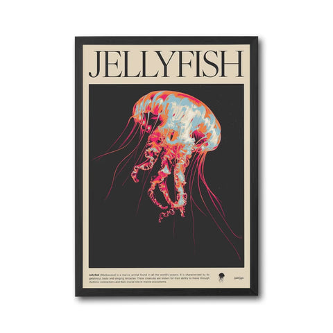 JELLYFISH Aesthetic Wall Print – Bioluminescence Jellyfish Print, Ocean Wall Decor Wall Poster