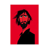 John Wick Portrait Pop Art Wall Art – Angular Red Movie Print