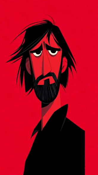John Wick Portrait Pop Art Wall Art – Angular Red Movie Print