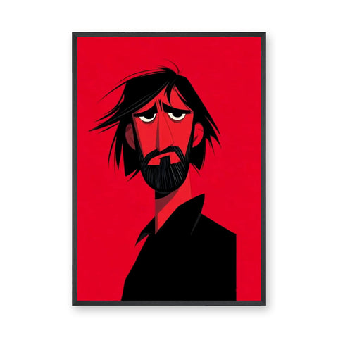 John Wick Portrait Pop Art Wall Art – Angular Red Movie Print