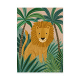 Jungle Lion Kids Nursery Wall Art – Cute Safari Botanical Print