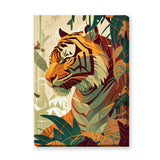 Jungle Tiger Modern Botanical Wall Art – Tropical Safari Portrait