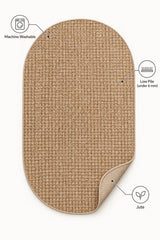 Jute Geometric Modern Area Rug – Beige – features