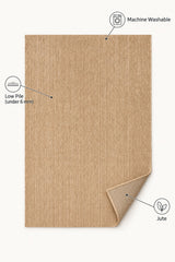Jute Geometric Modern Area Rug – Brown – features