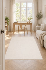 Jute Geometric Modern Area Rug – Cream in a office