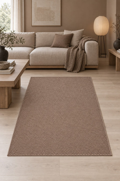 Jute Geometric Modern Area Rug – Natural Jute in a living room