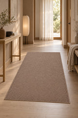 Jute Geometric Modern Area Rug – Natural Jute in a hallway