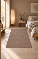 Jute Geometric Modern Area Rug – Natural Jute in a bedroom