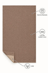 Jute Geometric Modern Area Rug – Natural Jute – features