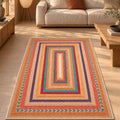 Jute Look Modern Area Rug – Multicolor in a living room