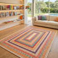 Jute Look Modern Area Rug – Multicolor in a living room