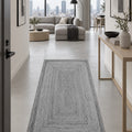 Jute Look Modern Kitchen Rug – Gray in a hallway