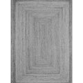 Jute Look Modern Kitchen Rug – Gray
