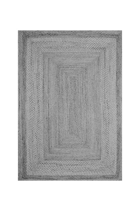 Jute Look Modern Kitchen Rug – Gray