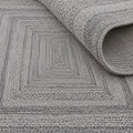 Jute Look Modern Kitchen Rug – Gray – texture close-up