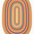 Jute Look Modern Oval Rug – Multicolor