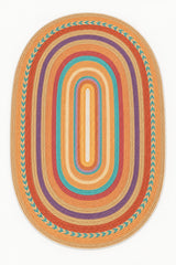 Jute Look Modern Oval Rug – Multicolor