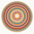 Jute Look Modern Round Rug – Multicolor