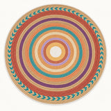 Jute Look Modern Round Rug – Multicolor