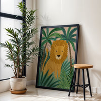 Kate McFarlane Lion Jungle Illustration Aesthetic Wall Décor Poster