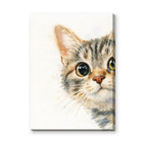 Kitten Watercolor Wall Art – Soft Cream Nursery Cat Portrait