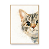Kitten Watercolor Wall Art – Soft Cream Nursery Cat Portrait