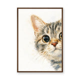Kitten Watercolor Wall Art – Soft Cream Nursery Cat Portrait
