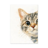Kitten Watercolor Wall Art – Soft Cream Nursery Cat Portrait