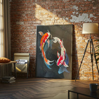 Koi Fish Aesthetic Wall Décor Poster – Tranquil Japanese Koi Painting Print