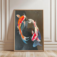 Koi Fish Aesthetic Wall Décor Poster – Tranquil Japanese Koi Painting Print