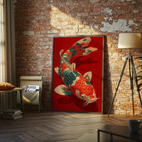 Koi Fish Aesthetic Wall Print – Tranquil Japanese Inspired Poster