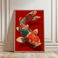 Koi Fish Aesthetic Wall Print – Tranquil Japanese Inspired Poster