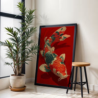 Koi Fish Aesthetic Wall Print – Tranquil Japanese Inspired Poster