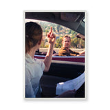 La La Land Car Scene Modern Retro Wall Art – Mia and Sebastian Convertible