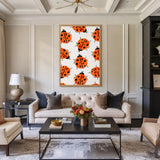 Ladybug Pattern Kids Modern Wall Art – Orange and Black Bug Print