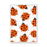 Ladybug Pattern Kids Modern Wall Art – Orange and Black Bug Print