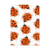 Ladybug Pattern Kids Modern Wall Art – Orange and Black Bug Print