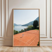 Lake Tennis Court Aesthetic Wall Poster, Contemporary Wall Décor for Home Decor