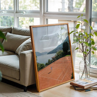 Lake Tennis Court Aesthetic Wall Poster, Contemporary Wall Décor for Home Decor