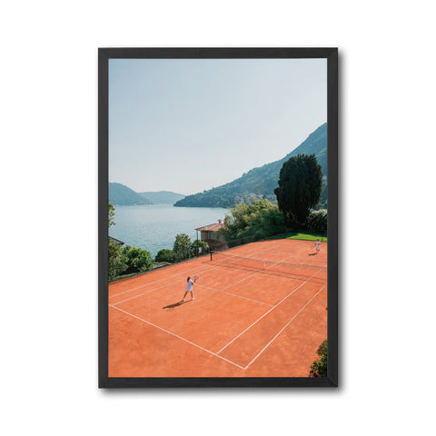 Lake Tennis Court Aesthetic Wall Poster, Contemporary Wall Décor for Home Decor
